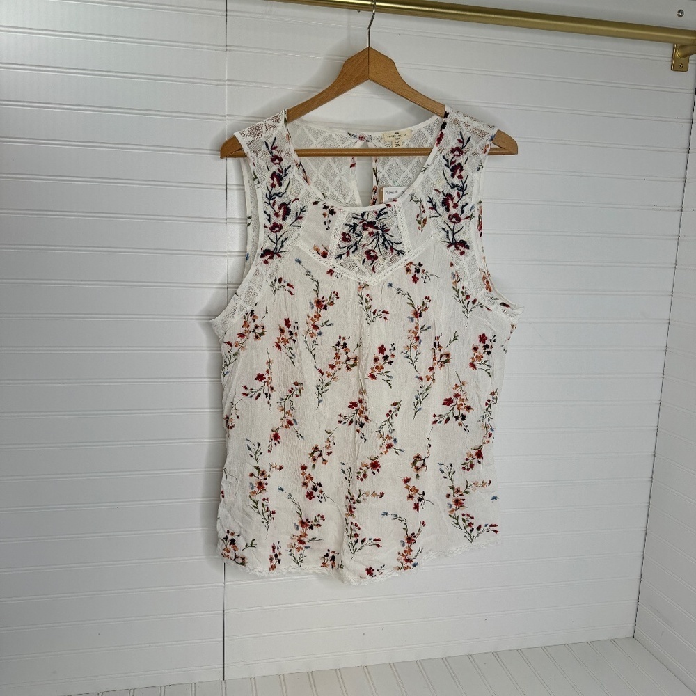 NEW Mason & Belle Tempesta Lace Detail Blouse Off White 1X